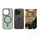 Tactical iPhone 15 Pro magforce hyperstealth szilikon telefonvédő (ütésállóság, átlátszó matt hátlap, magsafe) sötétzöld