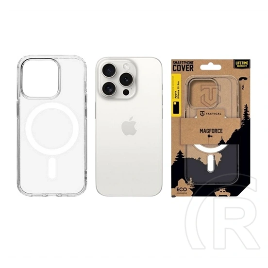 Tactical iPhone 15 Pro magforce szilikon telefonvédő (ütésállóság, magsafe) átlátszó