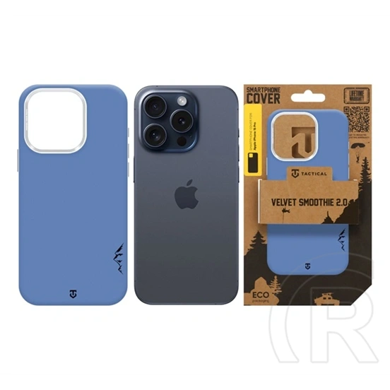 Tactical iPhone 15 Pro magforce velvet smoothie 2.0 szilikon telefonvédő (ütésállóság, matt, magsafe) sötétkék