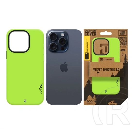 Tactical iPhone 15 Pro magforce velvet smoothie 2.0 szilikon telefonvédő (ütésállóság, matt, magsafe) világoszöld