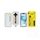 Tactical iPhone 15 impact barrier for rookies képernyővédő üveg (5d, 0.33mm, 9h + segédkeret) fekete