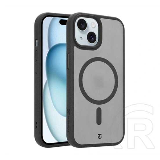 Tactical iPhone 15 magforce hypersand szilikon telefonvédő (ütésállóság, átlátszó hátlap, magsafe) fekete