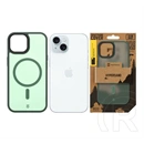 Tactical iPhone 15 magforce hypersand szilikon telefonvédő (ütésállóság, átlátszó hátlap, magsafe) sötétzöld