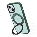Tactical iPhone 15 magforce hyperstand szilikon telefonvédő (ütésálló, átlátszó hátlap, magsafe, kitámasztó) sötétzöld