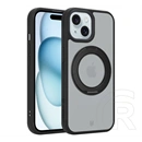 Tactical iPhone 15 magforce hyperstand szilikon telefonvédő (ütésállóság, átlátszó hátlap, magsafe, kitámasztó) fekete