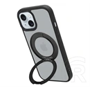 Tactical iPhone 15 magforce hyperstand szilikon telefonvédő (ütésállóság, átlátszó hátlap, magsafe, kitámasztó) fekete