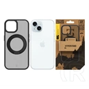 Tactical iPhone 15 magforce hyperstand szilikon telefonvédő (ütésállóság, átlátszó hátlap, magsafe, kitámasztó) fekete