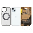 Tactical iPhone 15 magforce hyperstand szilikon védő (ütésálló, átlátszó hátlap, magsafe, kitámasztó) világosszürke