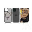 Tactical iPhone 15 magforce hyperstealth 2.0 szilikon védő (ütésálló, átlátszó matt hátlap, magsafe) fekete/sötétbarna