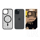 Tactical iPhone 15 magforce hyperstealth sika szilikon telefonvédő (ütésállóság, magsafe, topográfiai minta) fekete