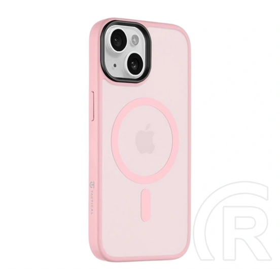 Tactical iPhone 15 magforce hyperstealth szilikon telefonvédő (ütésállóság, átlátszó matt hátlap, magsafe) rózsaszín