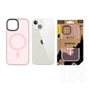 Tactical iPhone 15 magforce hyperstealth szilikon telefonvédő (ütésállóság, átlátszó matt hátlap, magsafe) rózsaszín