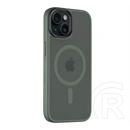 Tactical iPhone 15 magforce hyperstealth szilikon telefonvédő (ütésállóság, átlátszó matt hátlap, magsafe) sötétzöld