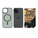 Tactical iPhone 15 magforce hyperstealth szilikon telefonvédő (ütésállóság, átlátszó matt hátlap, magsafe) sötétzöld