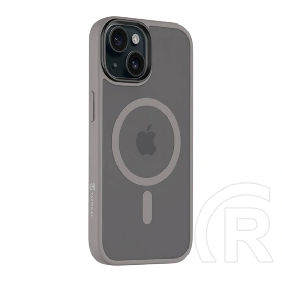 Tactical iPhone 15 magforce hyperstealth szilikon telefonvédő (ütésállóság, átlátszó matt hátlap, magsafe) világosszürke