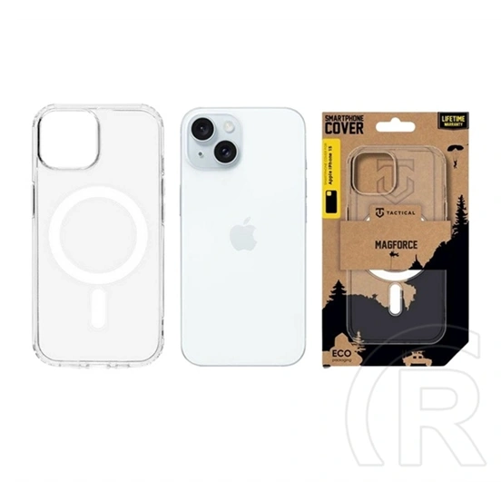 Tactical iPhone 15 magforce szilikon telefonvédő (ütésállóság, magsafe) átlátszó