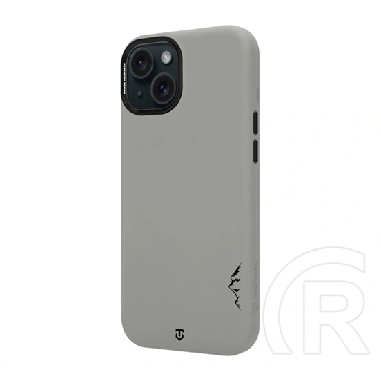 Tactical iPhone 15 magforce velvet smoothie 2.0 szilikon telefonvédő (ütésállóság, matt, magsafe) világosszürke