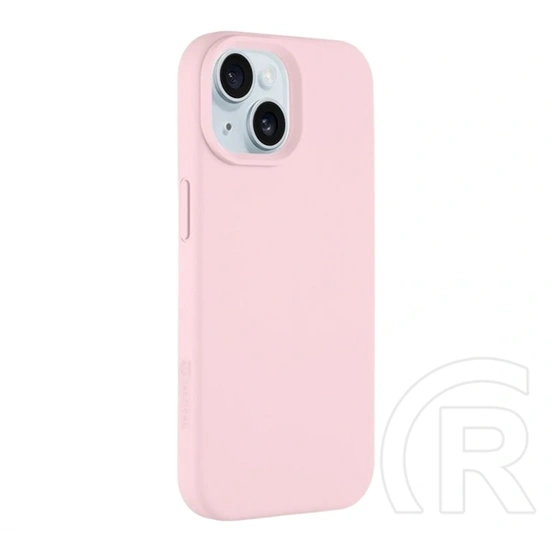 Tactical iPhone 15 magforce velvet smoothie szilikon telefonvédő (ütésálló, plüss belső, matt, magsafe) rózsaszín