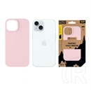 Tactical iPhone 15 magforce velvet smoothie szilikon telefonvédő (ütésálló, plüss belső, matt, magsafe) rózsaszín
