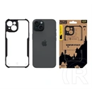 Tactical iPhone 15 quantum stealth szilikon telefonvédő (ütésálló, légpárnás sarok, átlátszó hátlap, kameravédő) fekete
