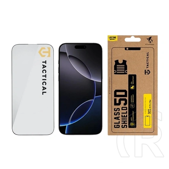 Tactical iPhone 16 Pro Max glass shield 5d képernyővédő üveg (5d, 0.33mm, 9h) fekete