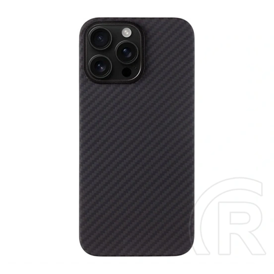 Tactical iPhone 16 Pro Max magforce aramid szilikon telefonvédő (ultravékony, magsafe, karbon minta) fekete