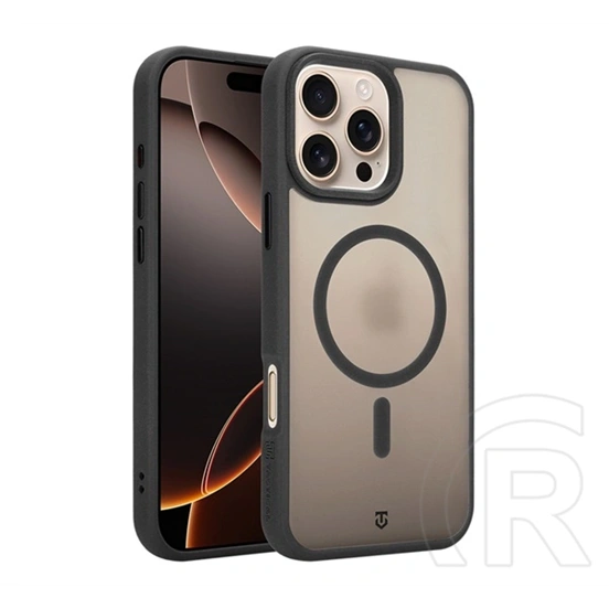 Tactical iPhone 16 Pro Max magforce hypersand szilikon telefonvédő (ütésállóság, átlátszó hátlap, magsafe) fekete