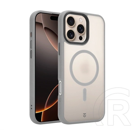 Tactical iPhone 16 Pro Max magforce hypersand szilikon telefonvédő (ütésállóság, átlátszó hátlap, magsafe) világosszürke