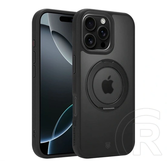 Tactical iPhone 16 Pro Max magforce hyperstand szilikon védő (ütésálló, átlátszó hátlap, magsafe, kitámasztó) fekete