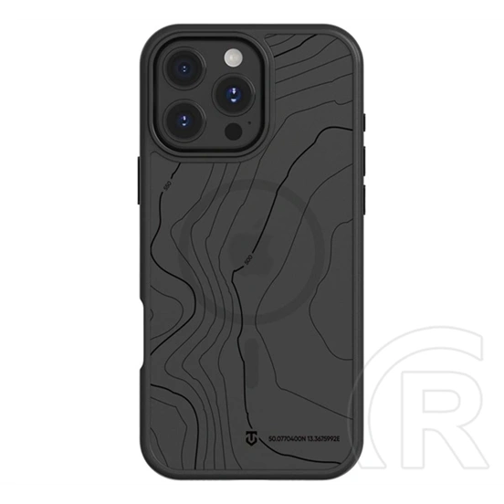 Tactical iPhone 16 Pro Max magforce hyperstealth sika szilikon telefonvédő (ütésálló, magsafe, topográfiai minta) fekete