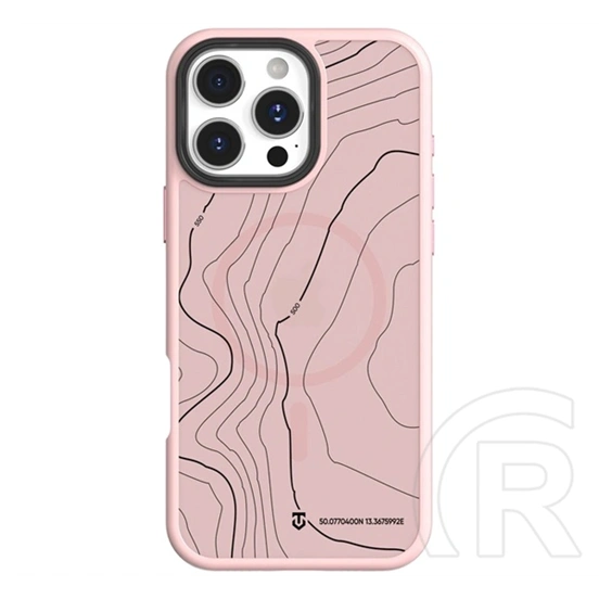 Tactical iPhone 16 Pro Max magforce hyperstealth sika szilikon védő (ütésálló, magsafe, topográfiai minta) rózsaszín