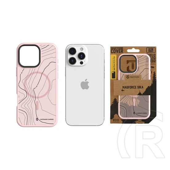 Tactical iPhone 16 Pro Max magforce hyperstealth sika szilikon védő (ütésálló, magsafe, topográfiai minta) rózsaszín