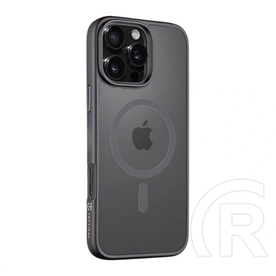Tactical iPhone 16 Pro Max magforce hyperstealth szilikon telefonvédő (ütésálló, átlátszó matt hátlap, magsafe) fekete