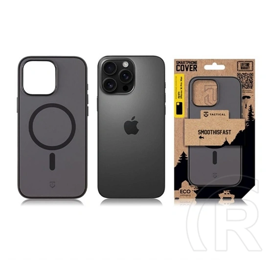Tactical iPhone 16 Pro Max magforce smoothisfast szilikon védő (ütésálló, mikrofiber plüss belső, matt, magsafe) fekete