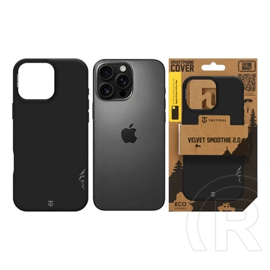 Tactical iPhone 16 Pro Max magforce velvet smoothie 2.0 szilikon telefonvédő (ütésállóság, matt, magsafe) fekete