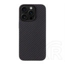 Tactical iPhone 16 Pro magforce aramid szilikon telefonvédő (ultravékony, aramid bevonat, magsafe, karbon minta) fekete