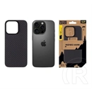 Tactical iPhone 16 Pro magforce aramid szilikon telefonvédő (ultravékony, aramid bevonat, magsafe, karbon minta) fekete