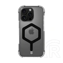 Tactical iPhone 16 Pro magforce hexagon szilikon védő (ütésálló, légpárnás sarok, átlátszó matt hátlap, magsafe) fekete