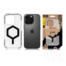Tactical iPhone 16 Pro magforce hexagon szilikon védő (ütésálló, légpárnás sarok, átlátszó matt hátlap, magsafe) fekete