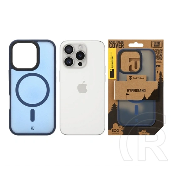 Tactical iPhone 16 Pro magforce hypersand szilikon telefonvédő (ütésállóság, átlátszó hátlap, magsafe) sötétkék