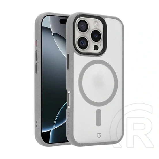Tactical iPhone 16 Pro magforce hypersand szilikon telefonvédő (ütésállóság, átlátszó hátlap, magsafe) világosszürke