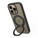 Tactical iPhone 16 Pro magforce hyperstand szilikon telefonvédő (ütésálló, átlátszó hátlap, magsafe, kitámasztó) fekete