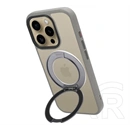 Tactical iPhone 16 Pro magforce hyperstand szilikon védő (ütésálló, átlátszó hátlap, magsafe, kitámasztó) világosszürke