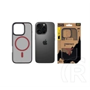 Tactical iPhone 16 Pro magforce hyperstealth 2.0 szilikon védő (ütésálló, átlátszó matt hátlap, magsafe) fekete/piros
