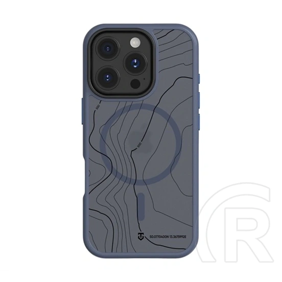 Tactical iPhone 16 Pro magforce hyperstealth sika szilikon telefonvédő (ütésálló, magsafe, topográfiai minta) sötétkék
