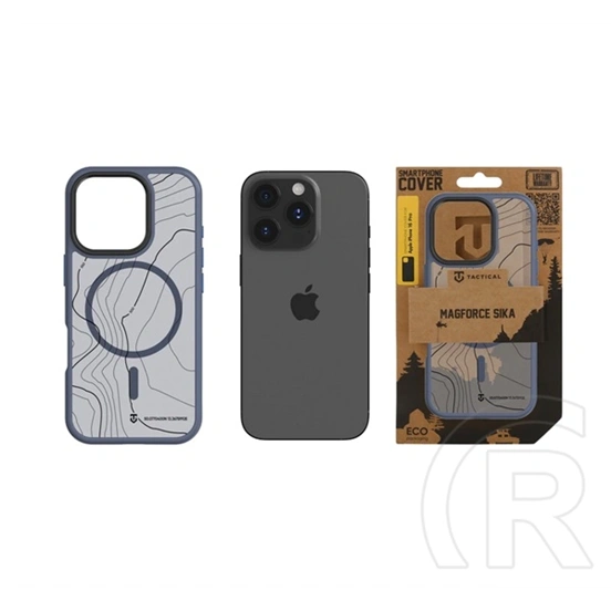 Tactical iPhone 16 Pro magforce hyperstealth sika szilikon telefonvédő (ütésálló, magsafe, topográfiai minta) sötétkék