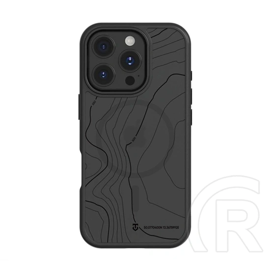 Tactical iPhone 16 Pro magforce hyperstealth sika szilikon telefonvédő (ütésállóság, magsafe, topográfiai minta) fekete