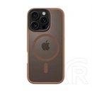 Tactical iPhone 16 Pro magforce hyperstealth szilikon telefonvédő (ütésálló, átlátszó matt hátlap, magsafe) sötétbarna