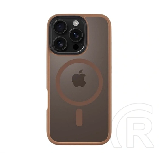 Tactical iPhone 16 Pro magforce hyperstealth szilikon telefonvédő (ütésálló, átlátszó matt hátlap, magsafe) sötétbarna