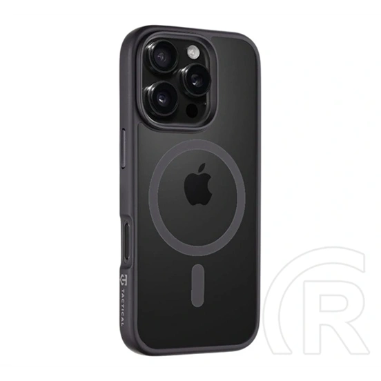 Tactical iPhone 16 Pro magforce hyperstealth szilikon telefonvédő (ütésállóság, átlátszó matt hátlap, magsafe) fekete